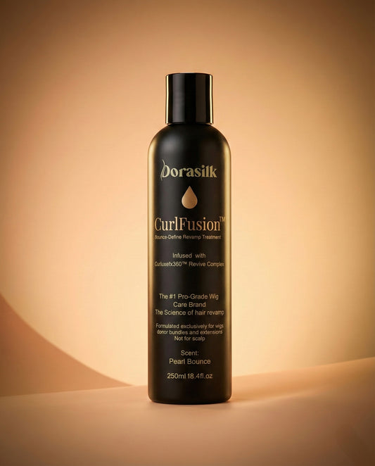 CurlFusion™ –Bounce-reviving treatment for curly and textured donor wigs. Restores softness, shine, and curl definition.